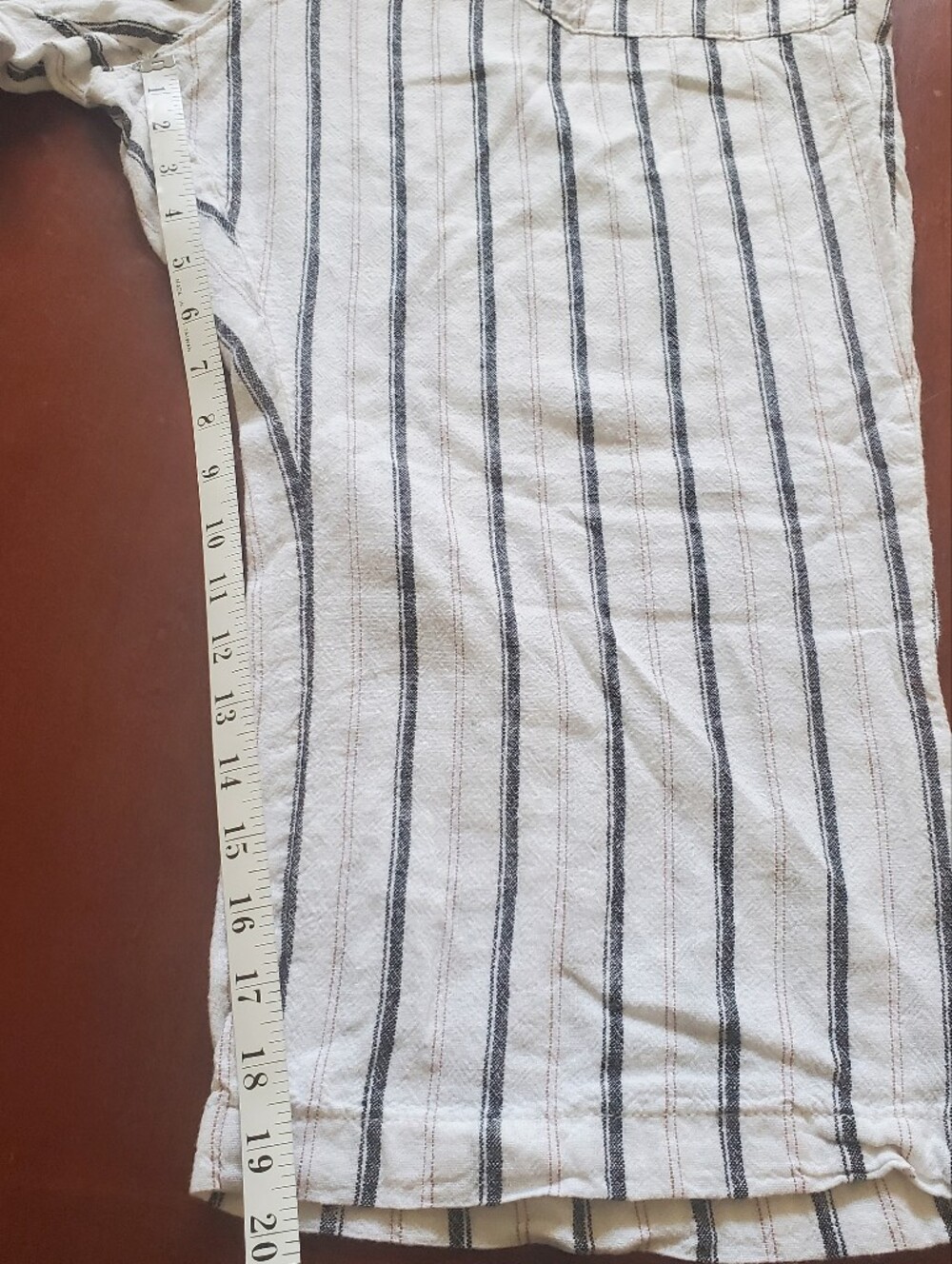 Women's White/Cream Linen-Blend Striped Drawstring Pants Size 1XP - Picture 6 of 6